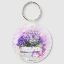 Buscar flores de la lavanda llaveros Elegante