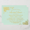 Buscar verde menta y oro invitaciones Para todos