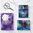Buscar nebulosa papel de regalo Azul