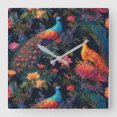 Buscar pavos reales relojes de pared Azul