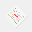 Buscar idiomas servilletas Saludo