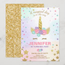 Buscar unicornio blanco invitaciones Purpurina de oro