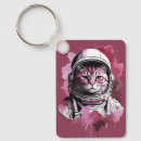 Buscar astronauta llaveros Gato gracioso