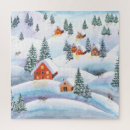 Buscar paisaje nevado puzzles Acuarela