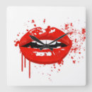 Buscar labios relojes de pared Rojo