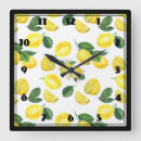 Buscar fruta amarilla relojes de pared Lonchas de limón