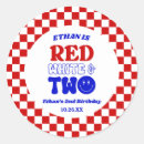 Buscar cumpleaños de julio pegatinas Blanco rojo y azul