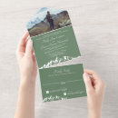 Buscar mountain wedding invitaciones Verde y blanco