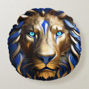 Buscar león azul cojines Oro