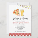 Buscar pizza y cerveza invitaciones Acuarela