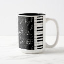 Buscar teclado musical tazas Blanco y negro