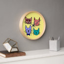 Buscar gatos coloridos relojes de pared General y unisex