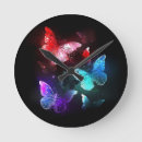 Buscar fondo negro relojes de pared Rojo
