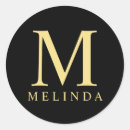 Buscar doradas pegatinas Monograma