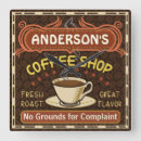 Buscar taza café cuadrados de relojes de pared Cafetería