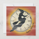 Buscar escoba de brujas invitaciones Retro