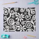 Buscar flores negras y blancas papel de seda General y unisex