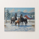 Buscar paisajes del invierno puzzles Granero rojo