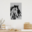 Buscar cabeza de caballo posters Blanco y negro