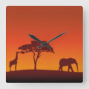 Buscar safari africano relojes de pared Jirafa
