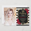 Buscar número 15 invitaciones Rosas rojas