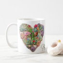 Buscar flores en forma de corazón tazas Día de san valentín