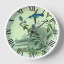 Buscar flores del vintage relojes de pared Pájaro