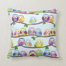 Buscar búho en una rama cojines Colorido