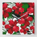 Buscar flores hawaianas relojes de pared Hibisco