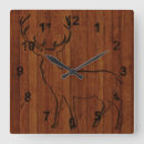 Buscar madera tallada relojes de pared Ciervo tallado en madera