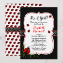 Buscar ladybugs invitaciones Rojo y negro