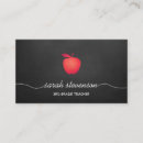 Buscar manzana roja tarjetas de visita Profesor de escuela