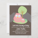 Buscar búho lindo invitaciones Chevron