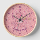 Buscar music notes relojes de pared Rosa