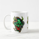 Buscar dragón verde tazas Vintage