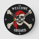 Buscar pirata relojes de pared Huesos