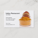 Buscar comida india tarjetas de visita Indio