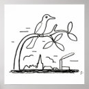 Buscar pájaro blanco y negro posters Minimalista