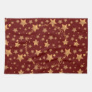 Buscar estrella del oro paños de cocina Rojo