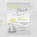 Buscar suave 11x16 invitaciones Elefante