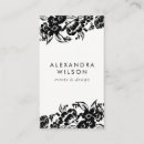 Buscar floral blanco y negro tarjetas de visita Para ella