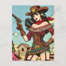 Buscar cowgirl postales Oeste salvaje