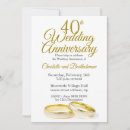 Buscar 40 boda aniversario invitaciones Oro