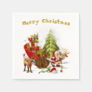 Buscar santas sleigh servilletas Feliz navidad