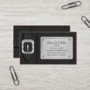 Buscar cuero negro tarjetas de visita Plata