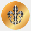 Buscar fleur de lis redondas pegatinas Oro