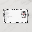 Buscar moo tarjetas de visita Animal