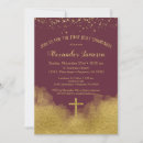 Buscar cruz marrón invitaciones Primera comunión sagrada