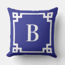 Buscar azul profundo cojines Monograma