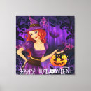 Buscar bruja de halloween lienzos Morado